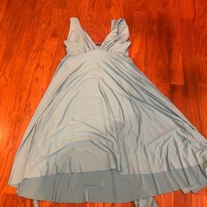 Plus Size Cinderella Blue Dress with Wrap Tie